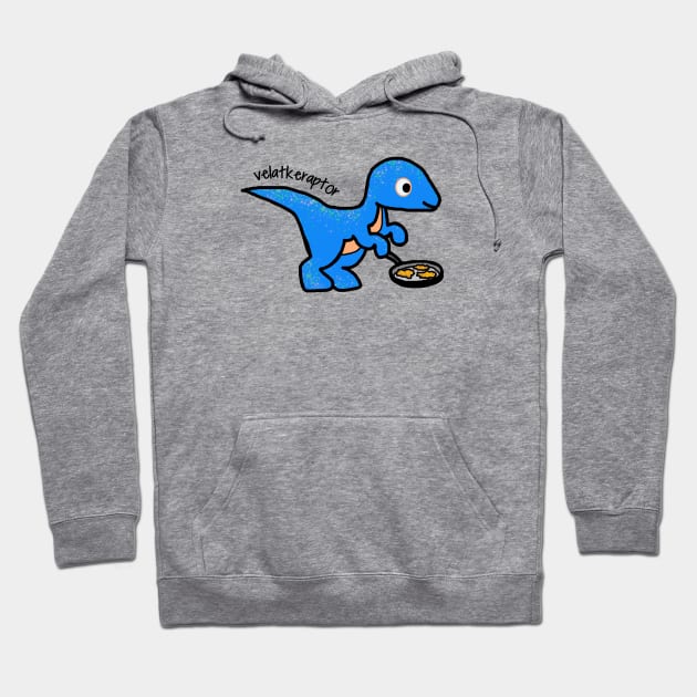 Hanukkah Dino Velatkeraptor Hoodie by Del Doodle Design